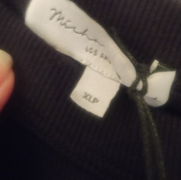 Michael Stars Women’s Black Lina Midi One Shoulder Dress With Slit Sz XLP - Picture 6 of 7